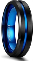 Tigrade Titanium Ring Black/Blue Ring #12.5