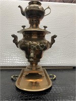 ANTIQUE RUSSIAN BRASS SAMOVAR , POT and Tray