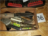 Misc Box of Knives and Lighter