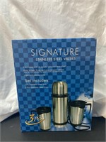 Stainless Steel  set 1 pc flask and 2 pc mugs
