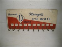 Vintage Diamond Wrought Eye Bolts Display Rack