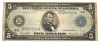 1914 Large $5.00 Federal Reserve Note