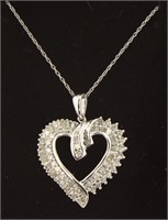 10kt Gold Brilliant 1.50 ct Diamond Heart Necklace
