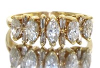 14kt Gold Marquise & Baguette 1.00 ct Diamond Ring
