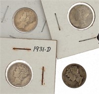 Collection (4) Better Date Mercury Silver Dimes