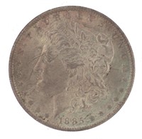 1885 New Orleans AU Morgan Silver Dollar