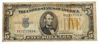 1934 North Africa WWII $5.00 US Silver Certificate