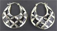 10kt Gold XX-Large Onyx Hoop Earrings