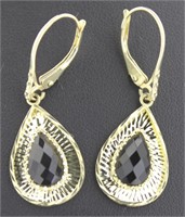 10kt Gold Onyx Dangle Earrings