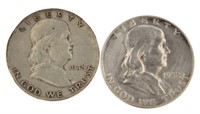 1948-D & 52-S Franklin Silver Half Dollar