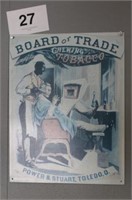 BOARD OF TRADE CHEWING TOBACCO METAL SIGN