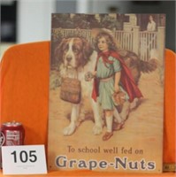 GRAPE NUTS FLAKES METAL SIGN