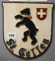 CREST OF ST GALLEN IN SWITZERLAND 29" TALL