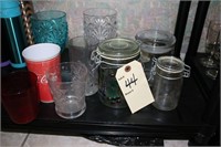 STORAGE JARS AND PLASTIC CUPS