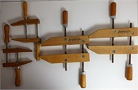 Vintage Wood Adjustable Clamps- Jorgensen