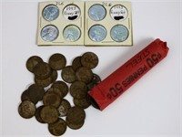 Roll of 1940's Steel Wheat Pennies & 2 Coin Sets