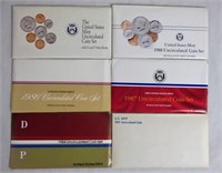US Mint Coin Sets- Lot of 6 1980's-90's