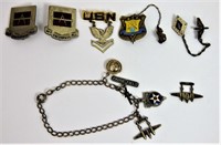 US Military & Air Force Pins- All Sterling Silver