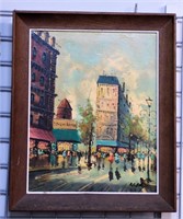 Antonio DeVity Paris Street Scene Oil Painting