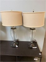 QUOZEL TABLE LAMPS WITH CLEAR GLASS & METAL BASE