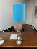 TALL TABLE LAMP WITH TURQUOISE SHADE