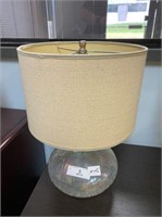 TABLE LAMP WITH CRACKLE GLASS  AND SHADE