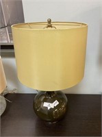 TABLE LAMP WITH BROWN CERAMIC BASE & SHADE