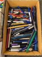 (4 BOXES) ASSORTED PENCILS, MARKERS, PENS,