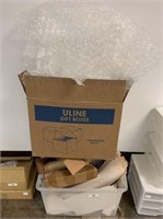 (2 PCS) BOX WITH BUBBLE WRAP & TOTE WITH SHEETS OF