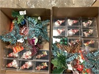 (2 BOXES) ASSORTED CHRISTMAS ORNAMENTS,