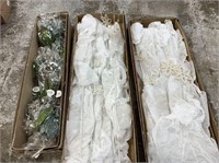 (2 BOXES) FLORAL GLITTER PICKS & WHITE LONG FLOWER