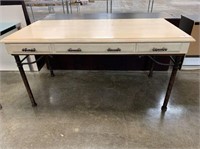 DESK WITH 4 DRAWERS AND METAL LEGS,