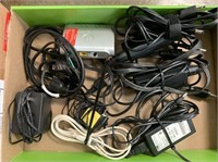 (2 BOXES) ASSORTED ELECTRIC CORDS, NETGEAR