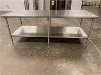 STAINLESS STEEL WORK TABLE WITH LOWER SHELF