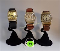 3x Hamiltons 2 work black band watch is wound
