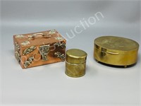 3- metal trinket boxes-copper & brass