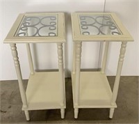2 White Side Tables/ Nightstands