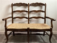 Wood and Rattan Bench