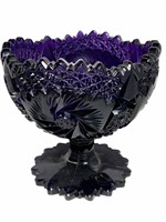 Purple Pressed Glass Bowl