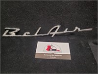 Vintage Belair script Chrome Emblem