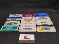 Lot of 12 Vintage Cereal Box License Plates