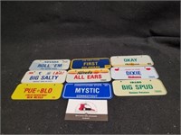 Lot of  9 Vintage Cereal Box License Plates