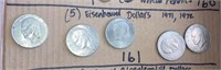 (5) Eisenhower Dollars '71-'72