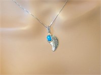 Vintage Sterling Silver Navajo Leaf Necklace
