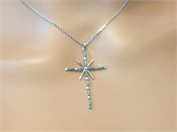 Sterling Silver Southwest Cross Necklace