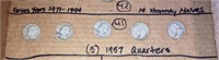(5) 1957 Quarters