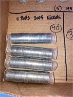 4 Rolls of 2005 Nickels