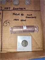 Roll of 40 2003 Quarters, 1943 Nickel