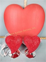 Valentines Day heart lamps & light up wall