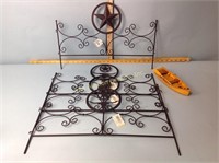 Iron lawn ornaments/flower bed fence, wood boat